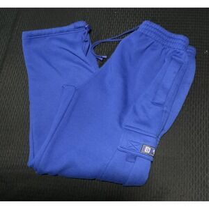 Victorious Sweatpants Mens Large Blue Fleece Cargo Joggers Drawstring Pockets